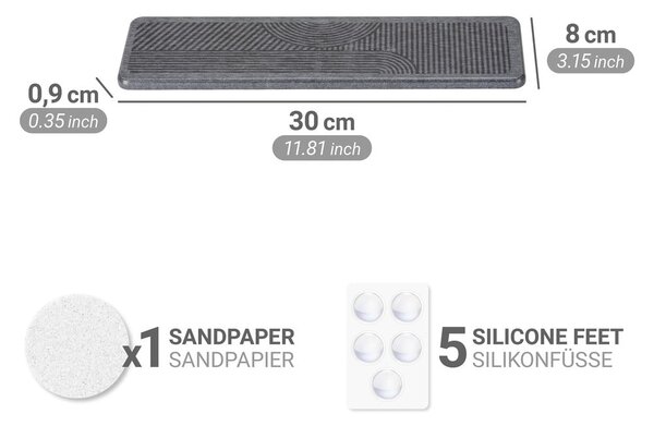 Szürke kovaföld edénycsepegtető alátét 30x8 cm Damon – Wenko