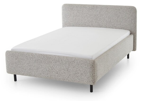 Bézs kárpitozott ágyneműtartós franciaágy ágyráccsal 140x200 cm Primo – Meise Möbel