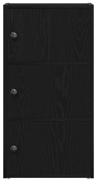Könyvespolc fekete tölgy 40x24x77 cm Gépesített fa