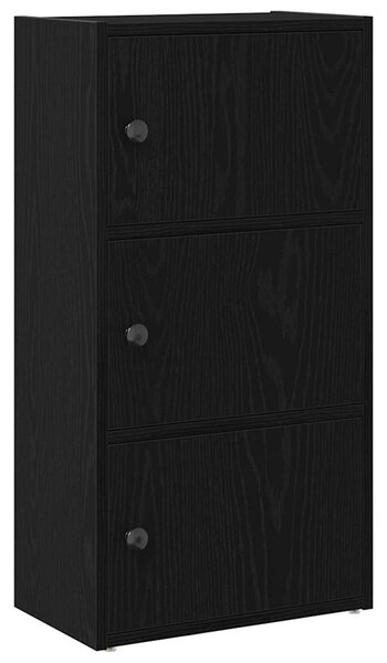 Könyvespolc fekete tölgy 40x24x77 cm Gépesített fa