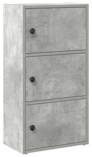Betonszürke szerelt fa könyvespolc 40x24x77 cm