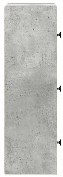 Betonszürke szerelt fa könyvespolc 40x24x77 cm