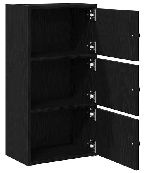 Könyvespolc fekete tölgy 40x24x77 cm Gépesített fa