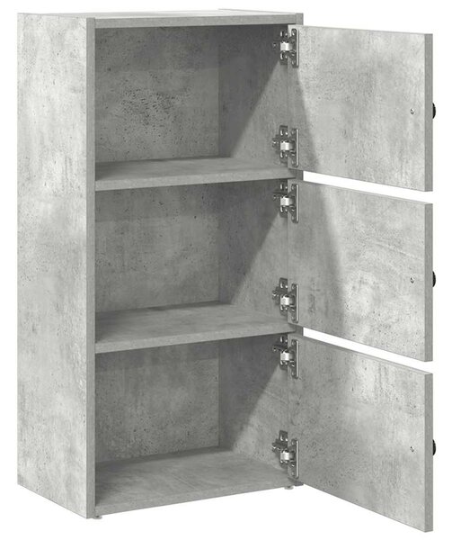 Betonszürke szerelt fa könyvespolc 40x24x77 cm