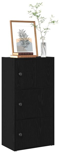 Könyvespolc fekete tölgy 40x24x77 cm Gépesített fa