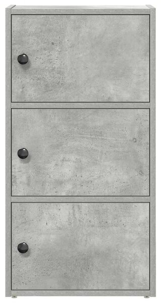 Betonszürke szerelt fa könyvespolc 40x24x77 cm