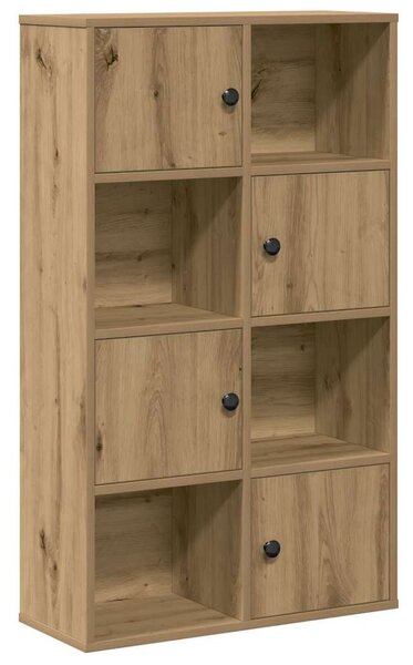 Kézműves tölgy színű szerelt fa könyvespolc 60x24x101,5 cm