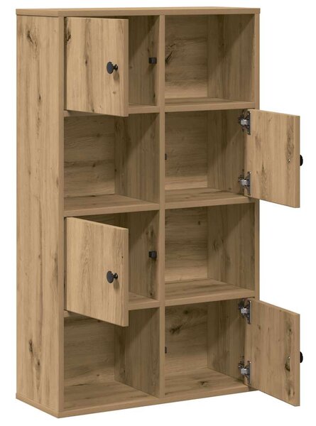Kézműves tölgy színű szerelt fa könyvespolc 60x24x101,5 cm