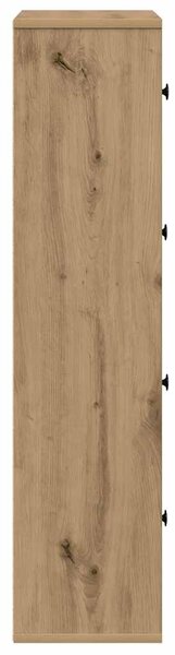 Kézműves tölgy színű szerelt fa könyvespolc 60x24x101,5 cm