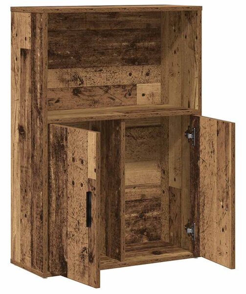 Antik fa színű szerelt fa könyvespolc 60x24x85 cm