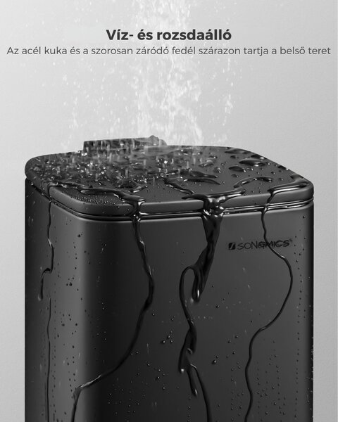 NORD fürdőszobai szemetes, 6 l, fekete SongmicsHome