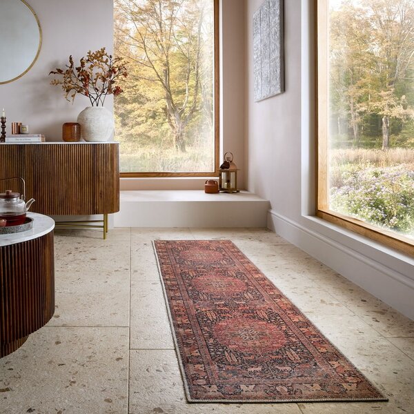 Borvörös mosható futószőnyeg 60x230 cm Nico Global – Flair Rugs