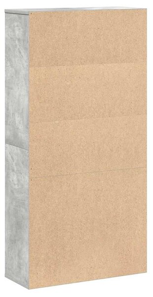 Betonszürke szerelt fa könyvespolc 60x24x120 cm