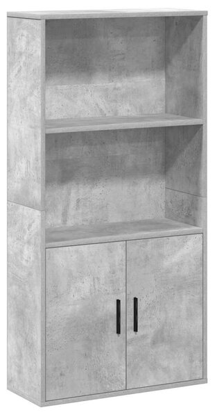 Betonszürke szerelt fa könyvespolc 60x24x120 cm