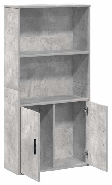 Betonszürke szerelt fa könyvespolc 60x24x120 cm