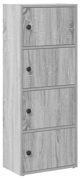 Szürke sonoma színű szerelt fa könyvespolc 40x24x102 cm