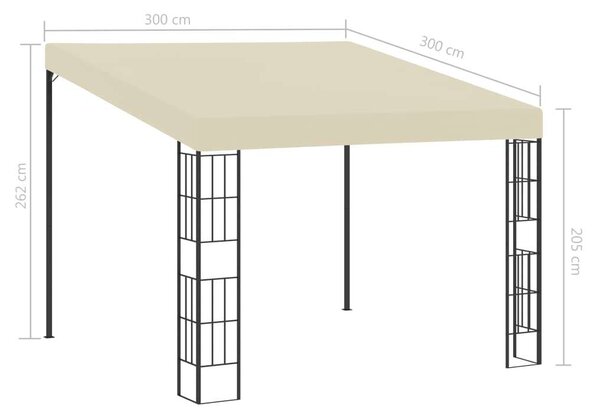 Kerti Falra Szerelhető Pavilon - 3x3m - Krémszín