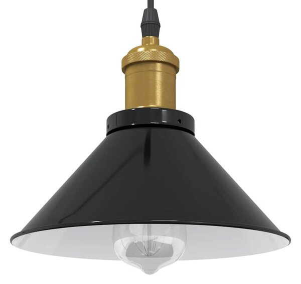 VidaXL függesztéklámpa magassága állítható E27 fényes fekete Ø22cm fém
