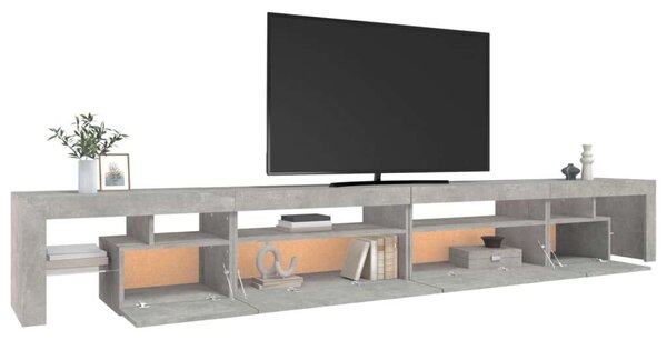 Modern LED TV Szekrény - Betonszürke - 290cm