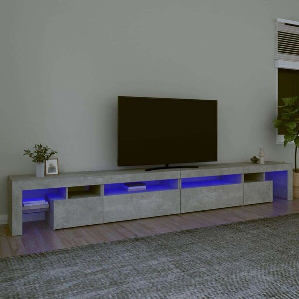 Modern LED TV Szekrény - Betonszürke - 290cm
