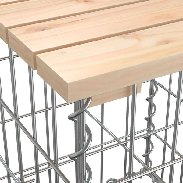 Gabion Kert Pad - Tömör Fenyőfa - 103x31,5x42 cm