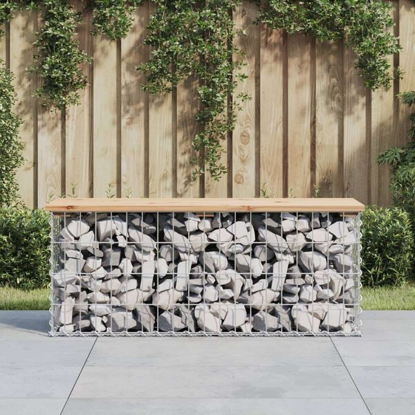 Gabion Kert Pad - Tömör Fenyőfa - 103x31,5x42 cm