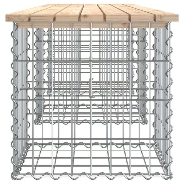 Gabion Kerti Pad - Tömör Fenyőfa - 203x44x42 cm