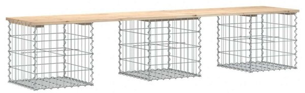 Gabion Kerti Pad - Tömör Fenyőfa - 203x44x42 cm
