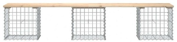 Gabion Kerti Pad - Tömör Fenyőfa - 203x44x42 cm