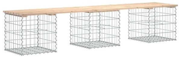Gabion Kerti Pad - Tömör Fenyőfa - 203x44x42 cm
