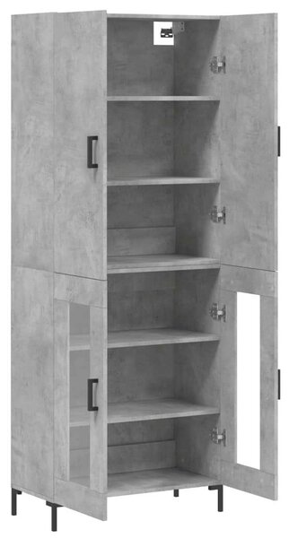 Modern Magas Szekrény - Beton Szürke - 180 cm