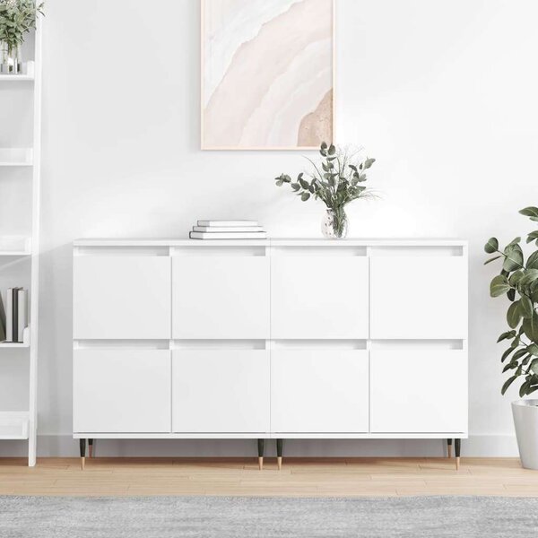 VidaXL Fehér Fa Tálalószekrény - 2 db - 120x35x70cm