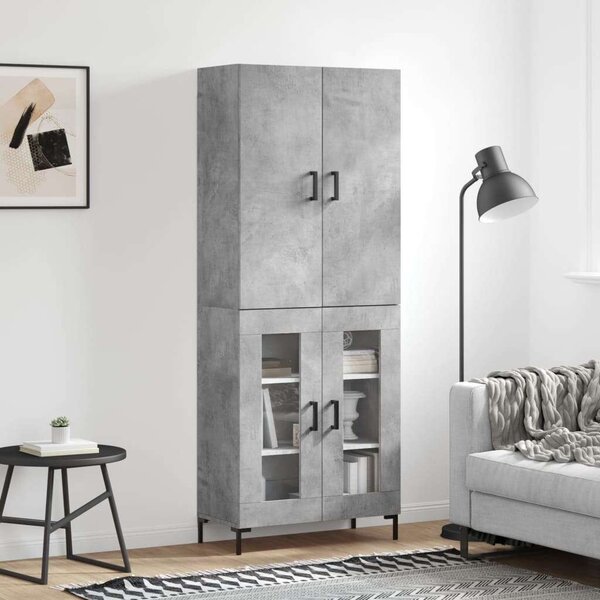 Modern Magas Szekrény - Beton Szürke - 180 cm