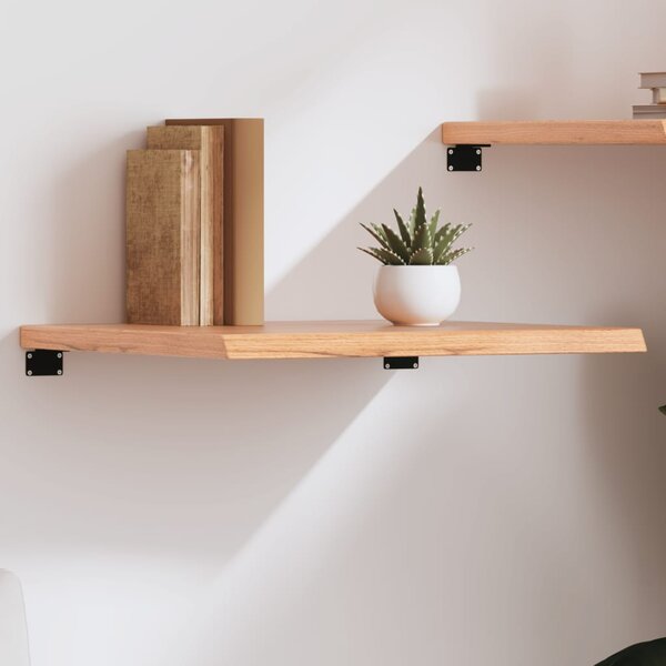Világosbarna kezelt tömör tölgyfa fali polc 60x50x(2-4) cm