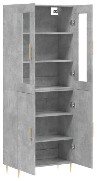 Modern Magas Szekrény - Betonszürke - 180 cm