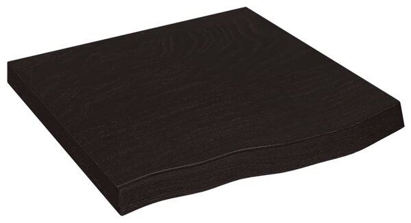 Sötétbarna kezelt tömör tölgyfa fali polc 60x60x(2-6) cm