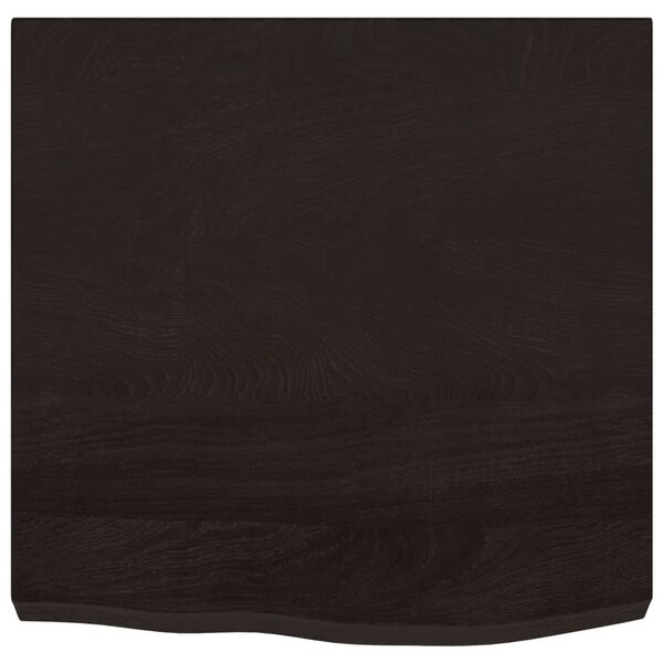 Sötétbarna kezelt tömör tölgyfa fali polc 60x60x(2-6) cm