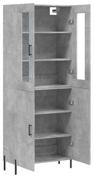 Modern Magas Szekrény - Beton Szürke - 180 cm