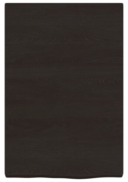 Sötétbarna kezelt tömör tölgyfa fali polc 40x60x(2-4) cm