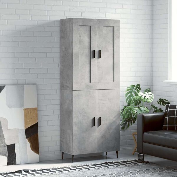 Modern Magas Szekrény - Beton Szürke - 180 cm