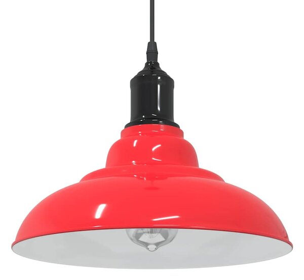 VidaXL függesztéklámpa magassága állítható E27 fényes piros Ø31cm fém