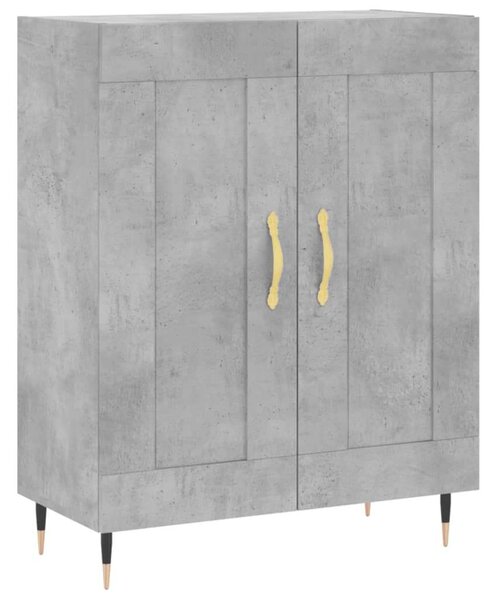 Betonszürke szerelt fa magasszekrény 69,5 x 34 x 180 cm