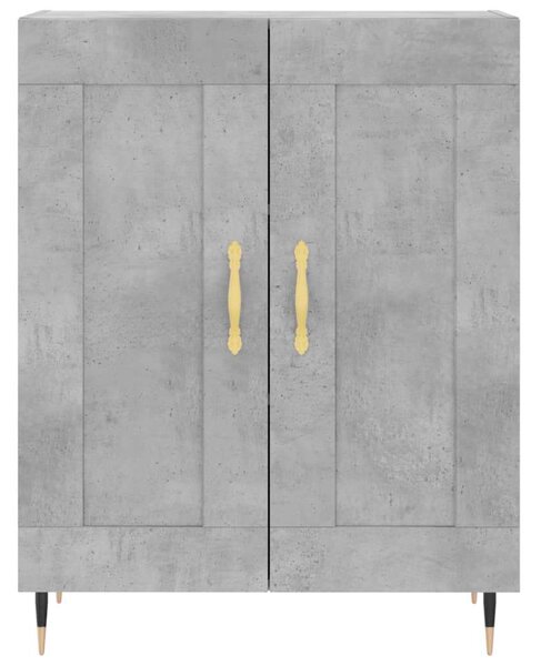 Betonszürke szerelt fa magasszekrény 69,5 x 34 x 180 cm