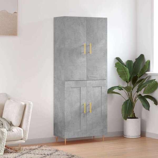 Modern Magasszekrény - Betonszürke - 69,5x34x180 cm