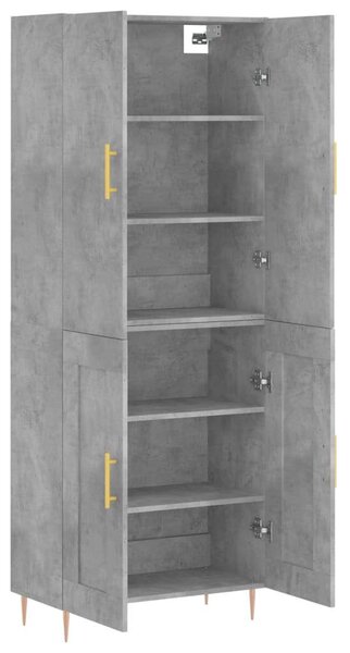 Modern Magasszekrény - Betonszürke - 69,5x34x180 cm
