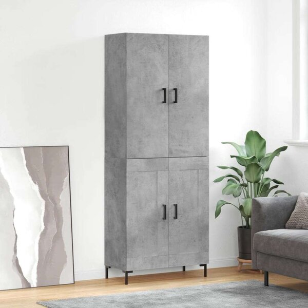 Modern Magas Szekrény - Beton Szürke - 180 cm