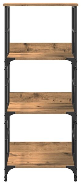 Kézműves tölgy színű szerelt fa könyvszekrény 50x33x117,5 cm