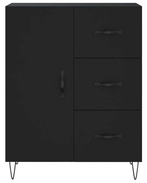 VidaXL Fekete Fa Magasszekrény - 69,5x34x180 cm