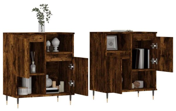VIDAXL - Tálalószekrény - Füstös Tölgy - 120x35x70 cm - 2 db