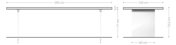 DELIFE Étkezőasztal Edge 280x100 XL akác természetes üveg Live-Edge